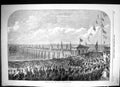 Original Old Antique Print 1864 Opening New Pier Deal England Procession 19th