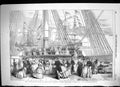 Antique Print Naval Review Dance Board Ship H.M.S. Caesar Captain Robb 1856