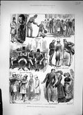 Original Old Antique Print 1882 Lobby House Commons Parliament Members London