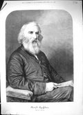 Original Old Antique Print 1882 Portrait Henry Longfellow 19th