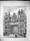 Original Old Antique Print Exterior Architecture Leadenhall Market London 1881