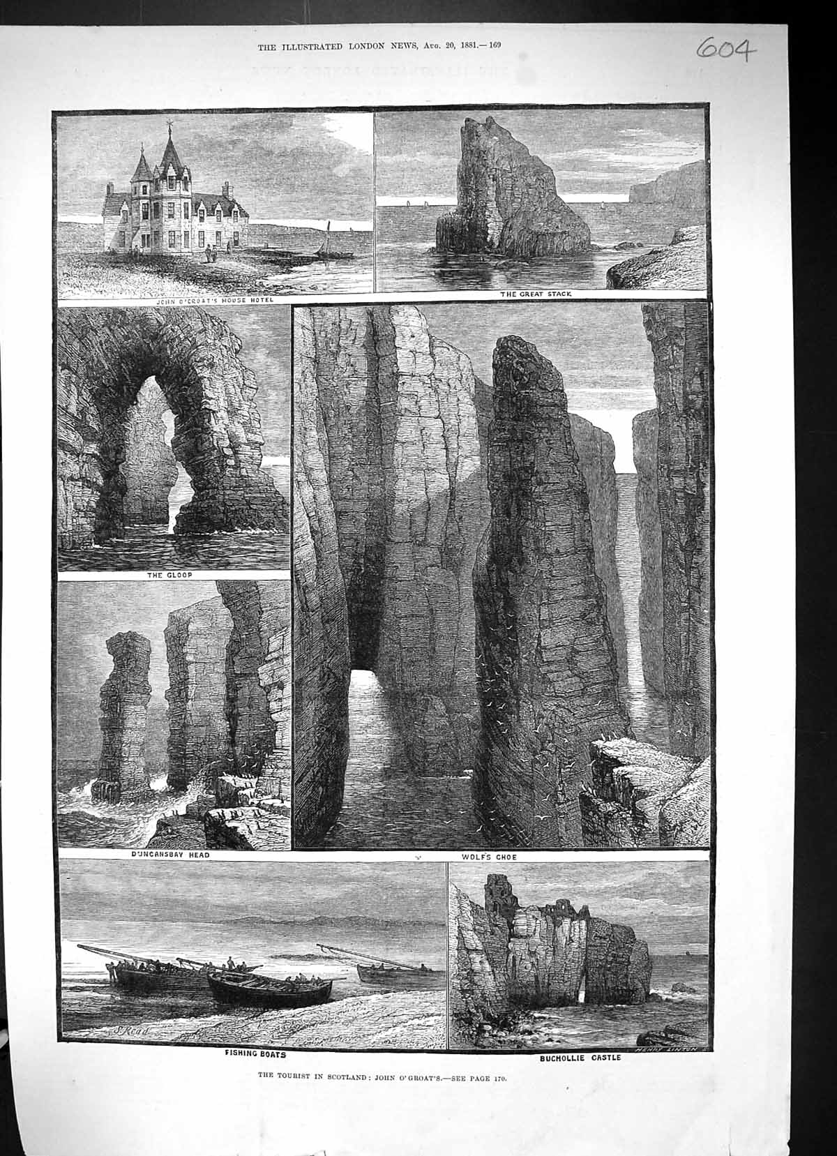 Old 1881 Scotland John O'Groats Hotel Stack Buchollie Castle Duncansb Victorian