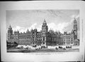 Antique Old Print 1884 Government Fices Whitehall Admiralty War Department 19th