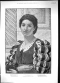 Original Old Antique Print Portrait Beautiful Woman Graziella 1886 Perugini
