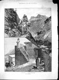 Antique Old Print 1892 Morocco Life Mountain Path Man Calling Faithful Prayer