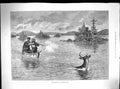 Old Antique Print Deer Shooting American Lake Hunting Men Boat Sport 1887 19th