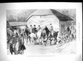 Antique Print 1899 Unkennelling Hounds Dogs Cloutsham Farm Porlock Hunting 19th