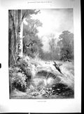 Old Antique Print 1899 Winter Sport Shooting Birds Man Gun Henry Stannard 19th