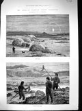 Old 1881 American Franklin Expedition Lake Daly Salmon Creek Fishing Victorian