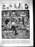 Original Old Antique Print 1884 Goodwood Horse Racing Sport Lunch Time Picnic