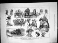 Original Old Antique Print 1881 Sandown Park Horse Racing Ladies Fashion Sport