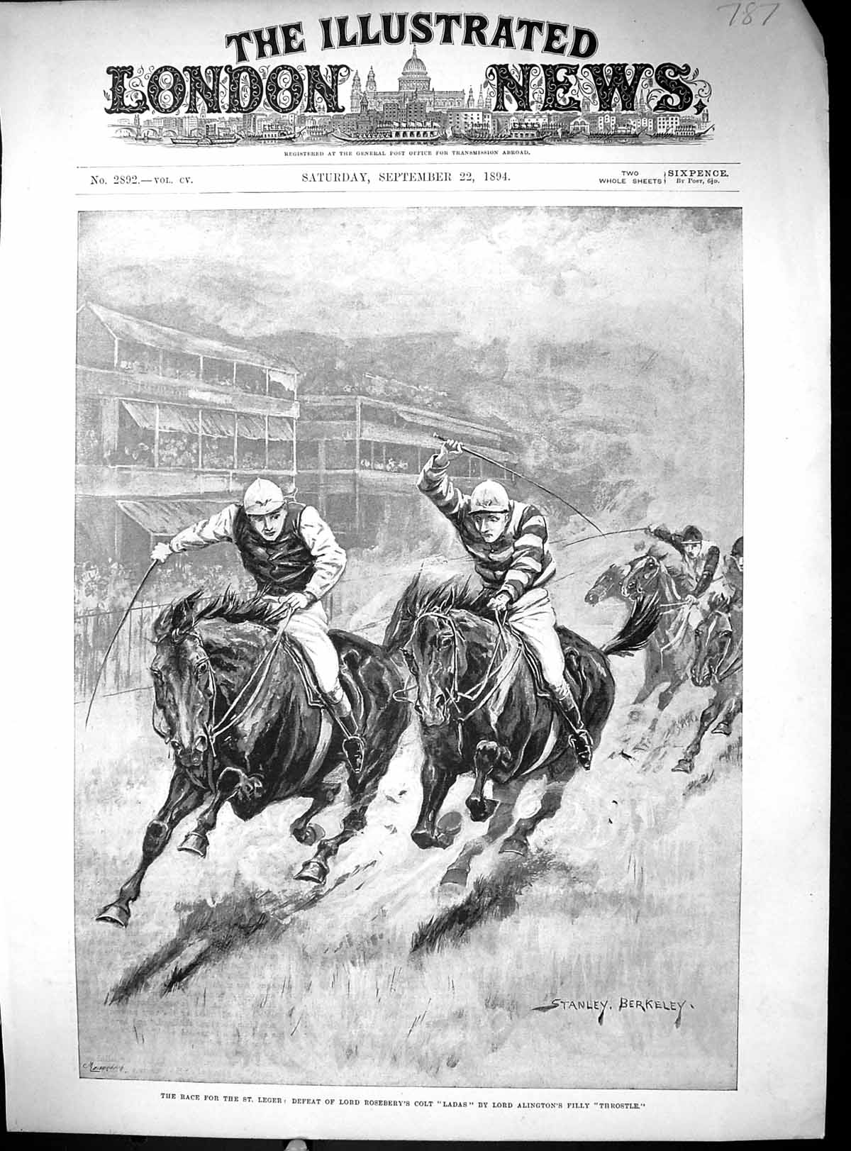 Old Horse Racing St. Leger Lord Rosebery Colt Ladas Alington Filly Th