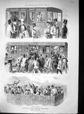 Original Old Antique Print Horse Racing Sport Derby Spectators Transport 1892