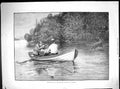 Antique Old Print Deer Shooting New York Lake America Hunting Men Boat 1885