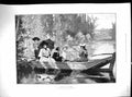 Old Print 1892 Sur L'Eau Fishing River Boat Mother Children Sport Elysees 19th