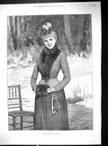 Old Beautiful Woman Winter Fashion Ice Skating Seasonable Garland 189 Victorian