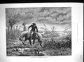 Original Old Antique Print Man Horse Swamp Nearest Way Farthest Way Home 1884