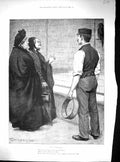 Original Old Antique Print Visitors Zoo Mary Ann Jemima Keeper Bird Cage 1896