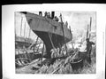 Antique Old Print 1896 Yachting Season Fitting Out Racer Sport Men Industry