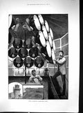 Old Print 1884 Scene Inside Lighthouse Beachy Head Sussex Cleaning Lamps 19th