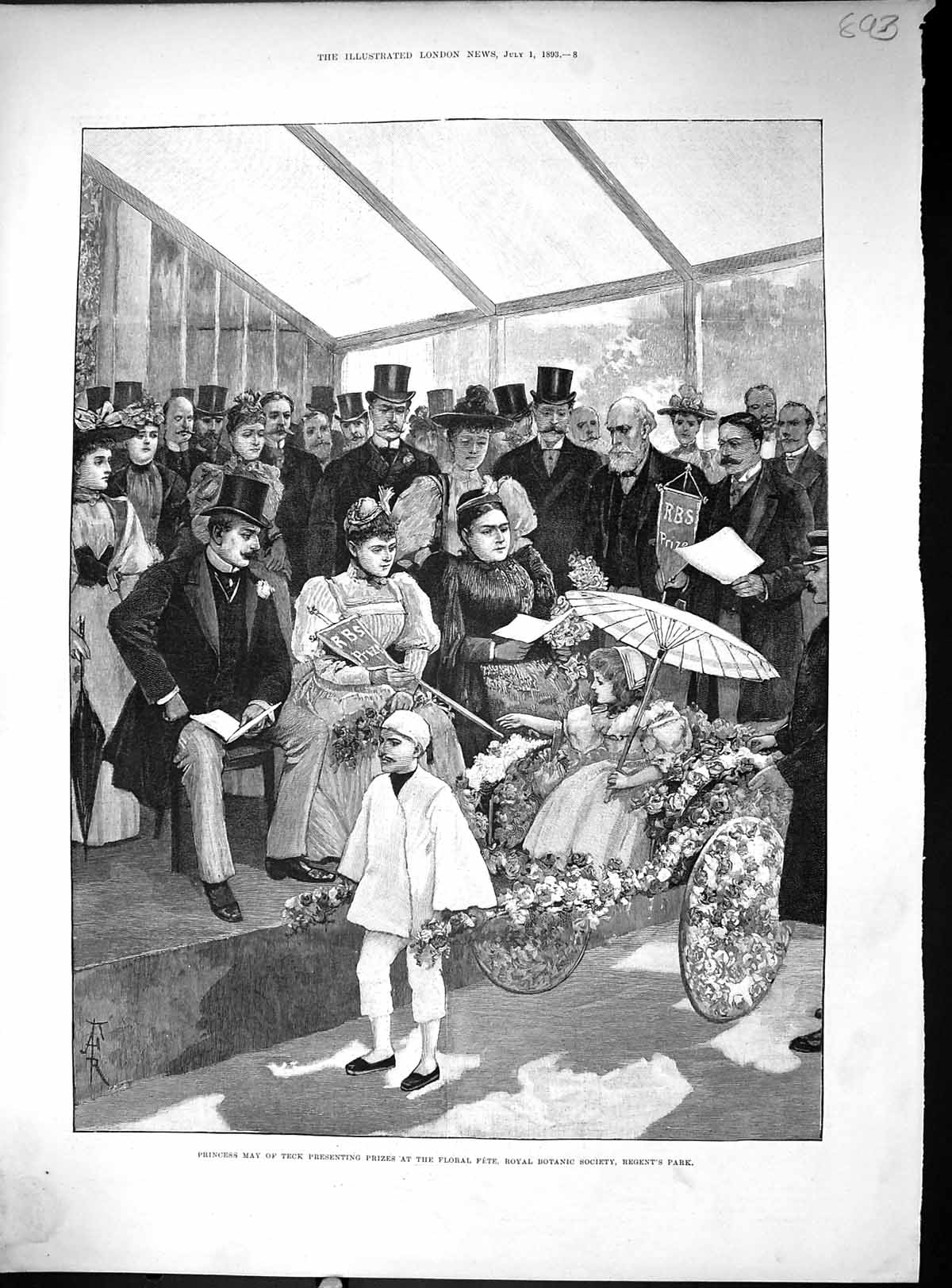 Old 1893 Princess May Teck Floral Fete Royal Botanic Society Regent'S Victorian