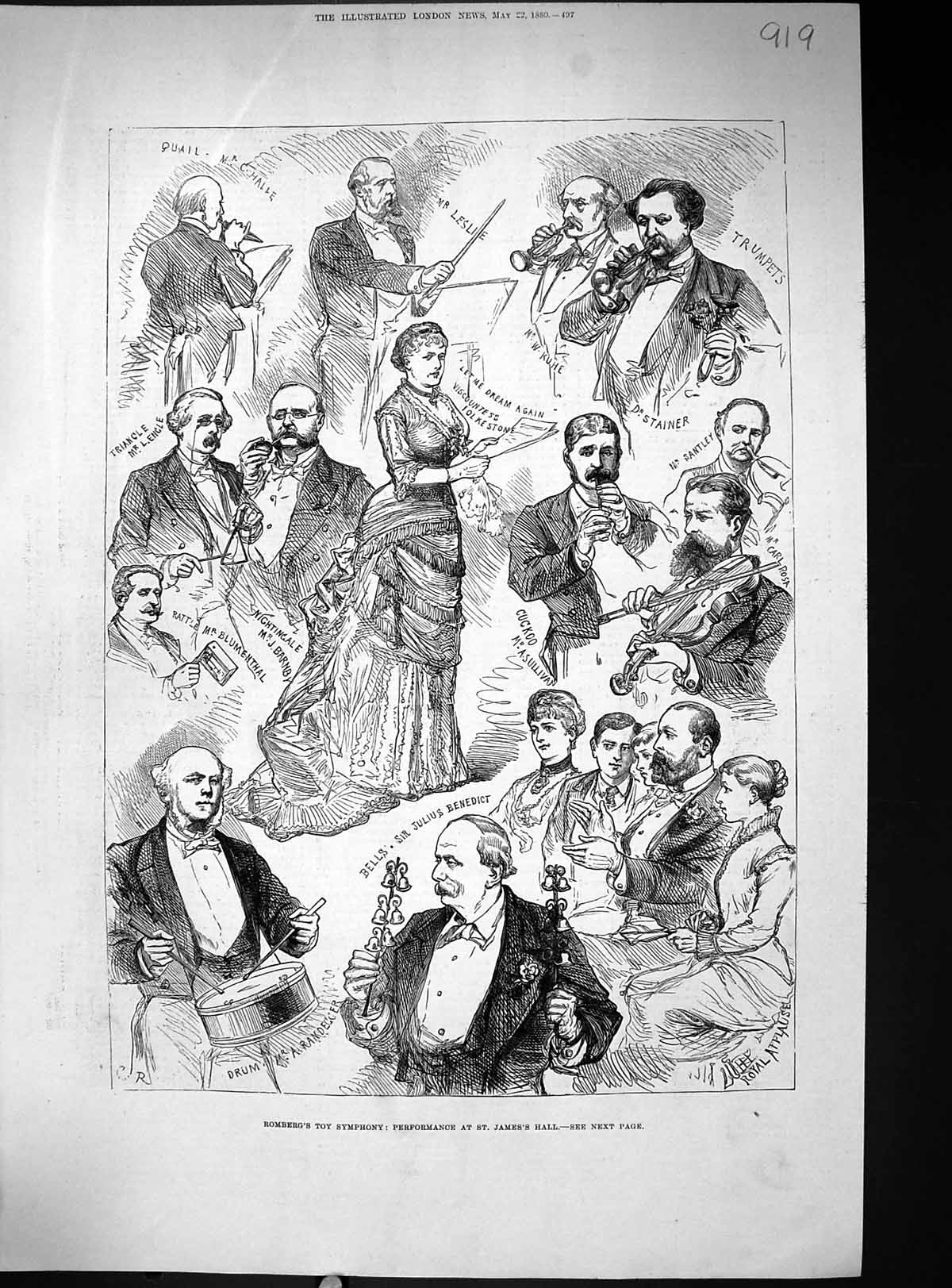 Old Romberg Toy Symphony Performance St. James'S Hall 1880 Stanier Sa Victorian