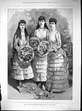 Old Antique Print 1885 Princess Victoria Louise Maud Wales Royal Ladies 19th