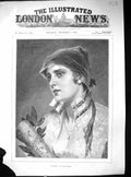 Original Old Antique Print 1888 Portrait Beautiful Woman Clarisse Conrad Kiesel