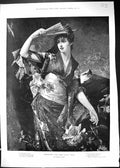 Old 1889 Beautiful Woman Fashion Dress Ready For The Fancy Ball Kiese Victorian