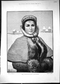 Old Print 1882 Portrait Burgomaster Daughter Beautiful Woman Fur Fashion 19th
