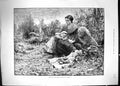 Antique Old Print Family Picnic Dropping Lunch Man Thief Country Scene 1885
