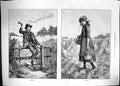 Old Antique Print 1886 Young Boy Girl Corydon Phyllis Agriculture Nature 19th