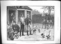 Antique Print 1888 Love And Glory Hunting Horses Public Inn Geese Dog Sier 19th