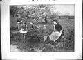 Old Antique Print Maytime Ladies Gathering Hops Flowers Agriculture 1893 19th