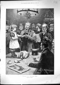 Old Antique Print 1887 Raffling Christmas Goose Young Girl Raffle Tickets 19th