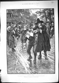 Old Print 1888 Mischief Boy Led By The Ear Run Out Village Walter Besant 19th