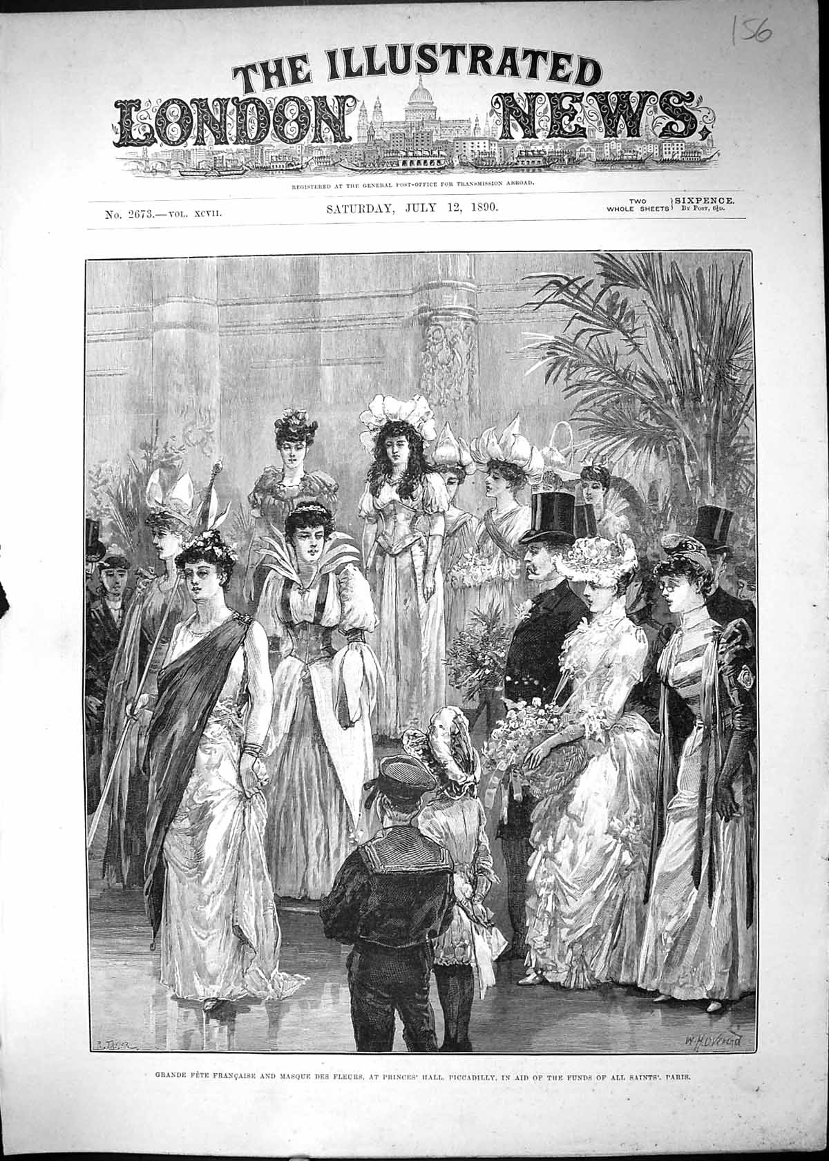 Old Grand Fete Francaise Masque Fleurs Princes Hall Piccadilly All Sa