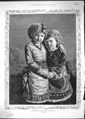 Original Old Antique Print 1885 Portrait Beautiful Young Girls Thomson 19th