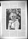 Antique Old Print 1890 Beautiful Young Girl Flowers Early Blossoms Bantzer 19th
