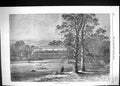 Old Antique Print 1869 Exterior Garden Knowsley House Sheep Architecture 19th