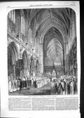 Original Old Antique Print 1865 Choral Festival Lichfield Cathedral England