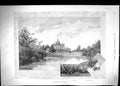 Antique Old Print 1896 England Stoke Park Architecture Garden Lake Montbard