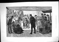 Original Old Antique Print 1884 Ship Deck Scene Stowaway Young Child Passengers