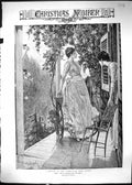 Old Antique Print 1887 Beautiful Woman House Phyllis Seirras Romance Man 19th