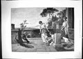 Original Old Antique Print 1893 Age Innocence Women Young Child Peacock Birds