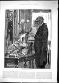 Original Old Antique Print 1884 Story Man Life Young Girl Portrait Edward King