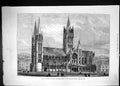 Original Old Antique Print Exterior Cathedral Truro Architecture 1880 Victorian