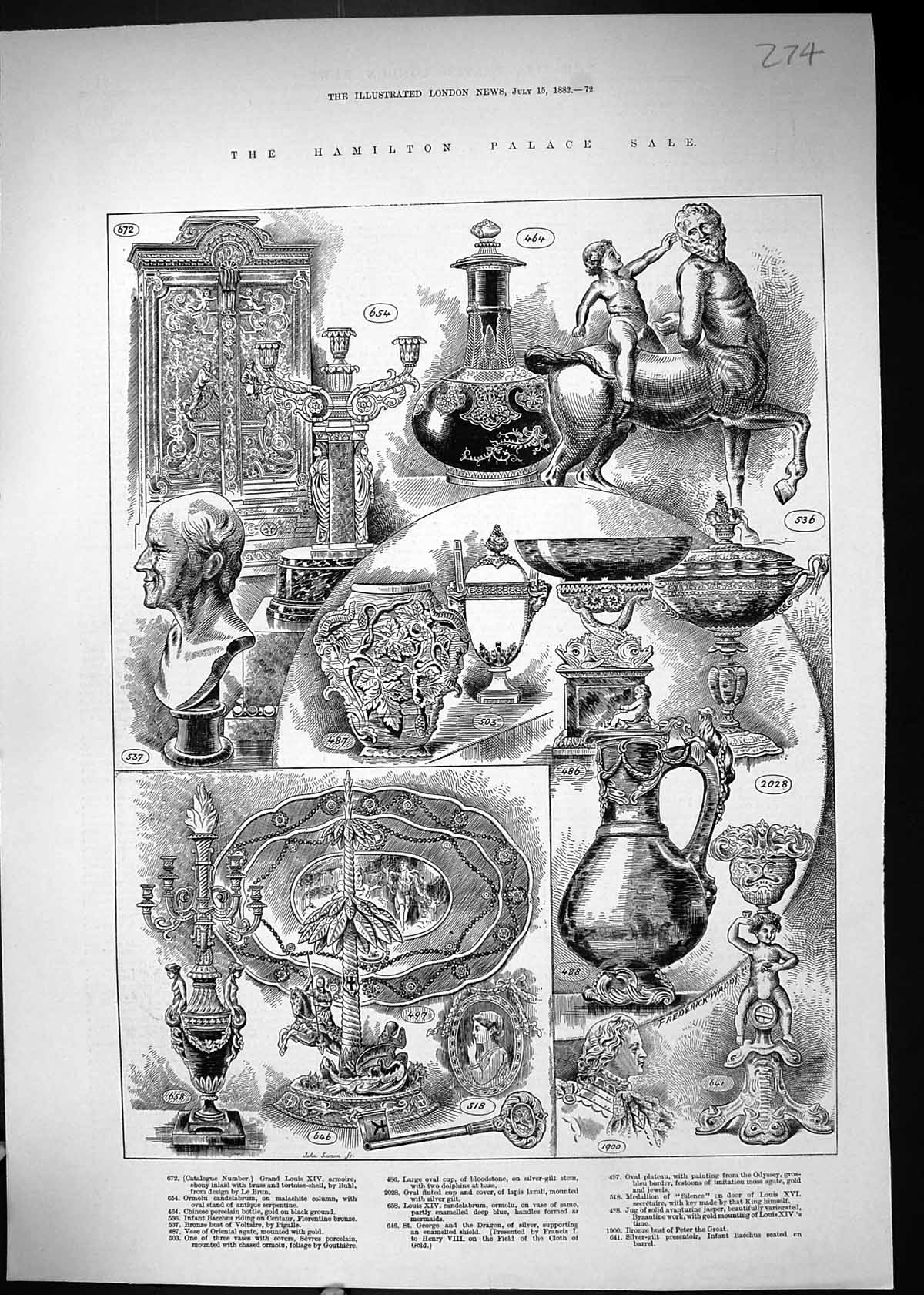 Old 1882 Hamilton Palace Sale Ormolu Peter Great Oval Cup Plates Loui Victorian