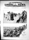 Old 1883 Seas Side Scene Children Playing Beach Sand Luxury Idleness Victorian