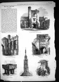 Old 1878 Winchester St. Cross Beaufort Tower Lodge College Font Cathe Victorian